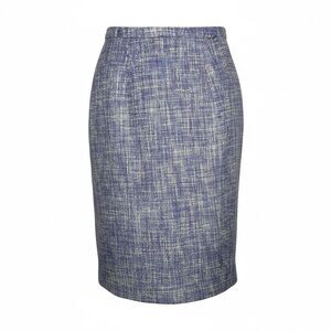 Oscar de la Renta Skirt Size 10 Purple Tweed Pencil Knee Length Lined